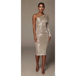 NWT Jluxlabel Oblique Wrapped Evening Dress Size S